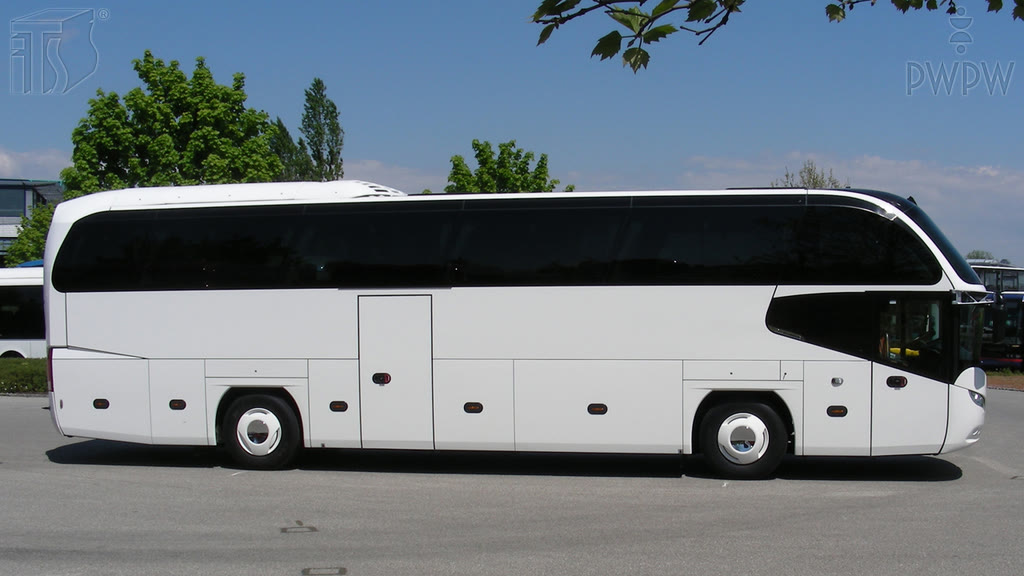 Question illustration: How should luggage be transported in a tourist bus if it has sharp edges?