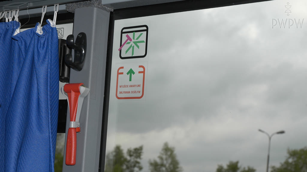 Question illustration: Before you start driving a bus equipped with emergency exits, must you make sure that access to such exits are not obstructed?