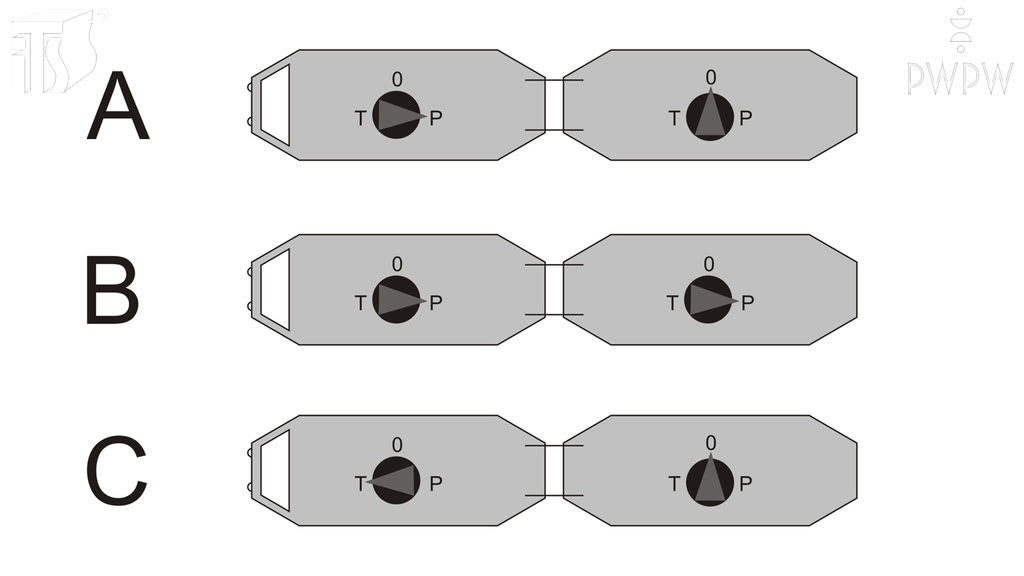 Question illustration: What setting of the reverser may cause the inability to drive a two-carriage tram?