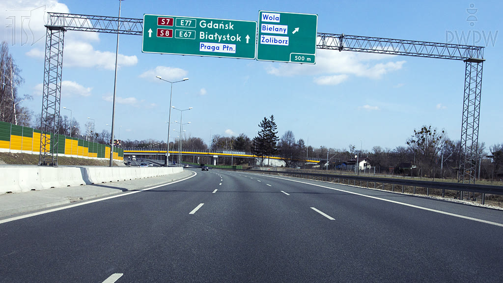 Question illustration: If in this situation you intend to go to Gdańsk, should you change the lane to the left one?