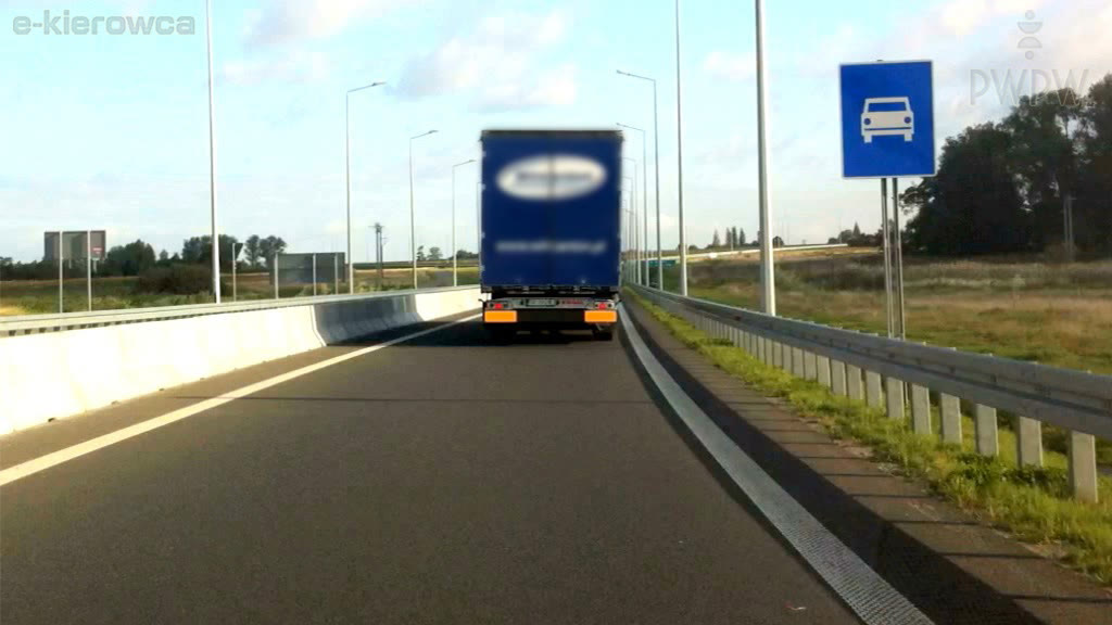 Question illustration: At what maximum speed are you allowed to drive on the road beyond this sign if you are driving a lorry of gross vehicle weight rating over 3.5 tons?