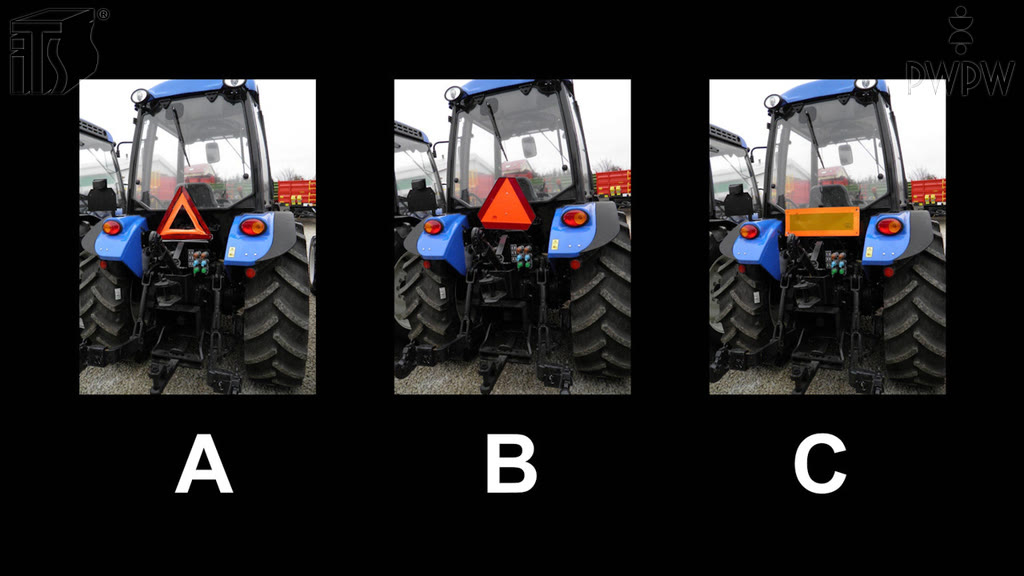 Question illustration: How should a tractor be marked?