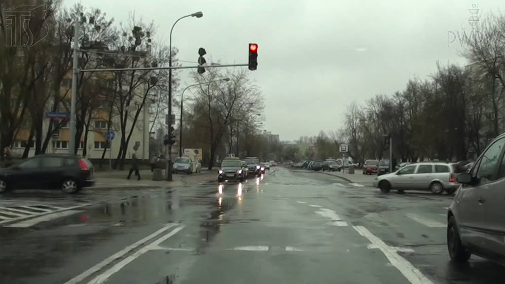 Question illustration: How will you brake on a wet surface?