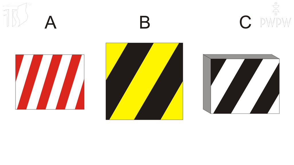Question illustration: Which of the following methods of marking a load overhanging more than 0.5 m from the rear outline of the truck is correct?