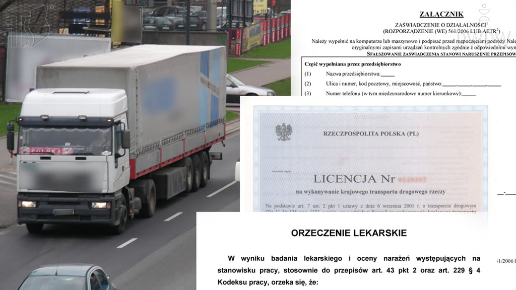 Question illustration: Which of the following documents should a driver transporting cargo have on him?