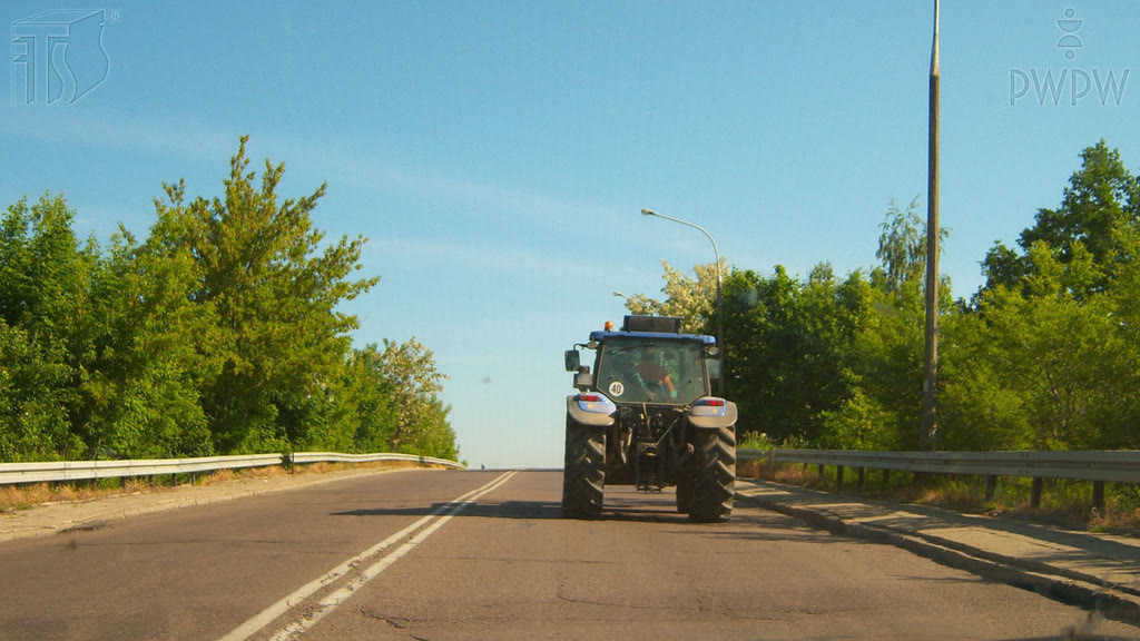 Question illustration: What is the main factor determining the grip of a tractor's tyres on a dry road?