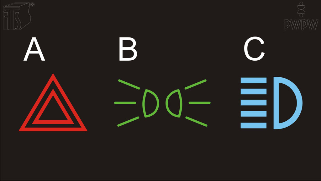 Question illustration: Which of the following control lights indicates that the position lights are on?