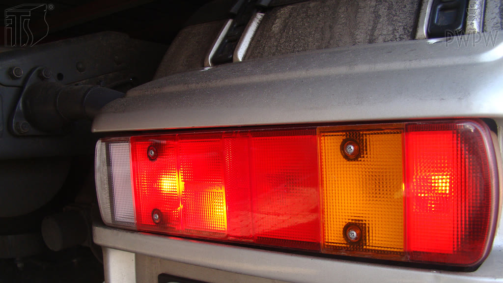Question illustration: What should be the intensity of the STOP brake lights in a truck?