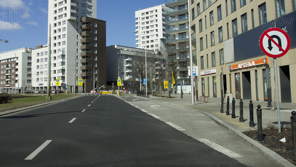 Question illustration: Are you allowed in this situation to turn left at the next intersection?